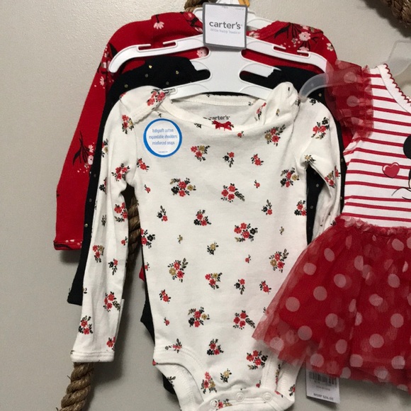 3 long sleeve onesies and one Minnie dress (108 - Picture 2 of 5